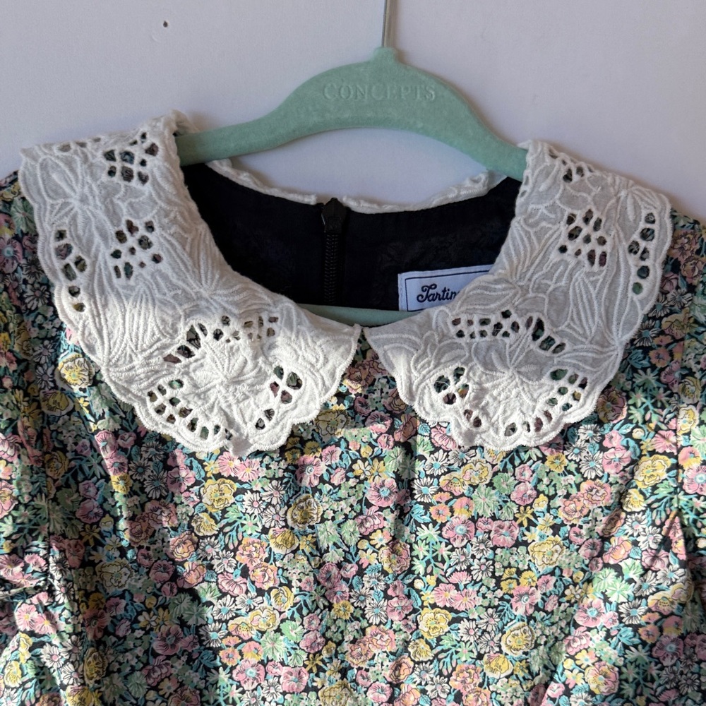 Tartine et Chocolat Floral Dress with Lace Collar - Picture 2 of 4